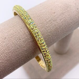 J. Crew Yellow AB Pave Hinged Bangle Bracelet
